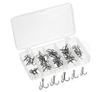 PATIKIL 6#4#2#1#1/0# Triple Pescado Anzuelo Kit, 1 Juego Carbono Acero Afilado Redondo Doblar Gancho Triple Púas Gancho para Dulce Agua Salada Agua, Negro