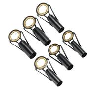 PATIKIL 6.5-10mm Pescar Caña Punta Reparación Kit, 6uds Inoxidable Acero Poste Anillo Guía Reemplazo para Salada Agua Dulce Agua Pesca, Oro