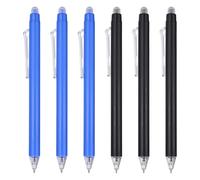 PATIKIL 6 bolígrafos de gel borrables, punta fina de 0.5 mm, retráctiles, borrables por calor, que hacen desaparecer los errores para dibujar, planificar, escribir, oficina, hogar, tinta azul/negra