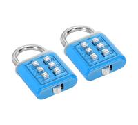 PATIKIL 6 Dígitos Candado de Combinación 2 Piezas Mecanismo de Bloqueo de 3 Posiciones Candado Digital de Seguridad con Botón de Presión para Gimnasio Taquilla Deportiva Azul