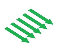 PATIKIL 6 Hojas Pegatina de Flecha, 12x3cm（L*A) Flecha Adhesiva Etiqueta PVC Codificación Cartel Calcomanía Multiuso Señalización Direccional para Suelo Pared Dirección Caja, Verde