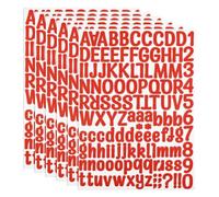 PATIKIL 6 Hojas Pegatinas de Letras y Números Adhesivas, Alfabeto Número Pegatina de Vinilo Impermeable para Buzón, Señal de Dirección, Manualidades de Tarjetas, Rojo