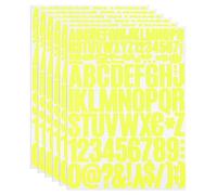 PATIKIL 6 Hojas Pegatinas de Letras y Números Adhesivas, Grande Alfabeto Número Pegatina de Vinilo Impermeable para Buzón, Señal de Dirección, Manualidades de Tarjetas, Amarillo