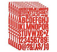 PATIKIL 6 Hojas Pegatinas de Letras y Números Adhesivas, Grande Alfabeto Número Pegatina de Vinilo Impermeable para Buzón, Señal de Dirección, Manualidades de Tarjetas, Rojo