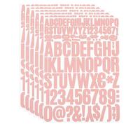 PATIKIL 6 Hojas Pegatinas de Letras y Números Adhesivas, Grande Alfabeto Número Pegatina de Vinilo Impermeable para Buzón, Señal de Dirección, Manualidades de Tarjetas, Rosa