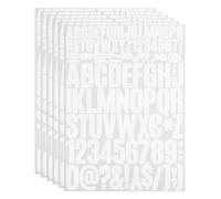 PATIKIL 6 Hojas Pegatinas de Letras y Números Adhesivas, Grande Alfabeto Número Pegatina de Vinilo Impermeable para Buzón, Señal de Dirección, Manualidades de Tarjetas, Blanco