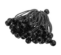 PATIKIL 6" Lona Bola Elástico Cable 50 Paquete Elásticas Cuerdas con Bolas Toldo Lona Corbatas Cables Elástico Cuerda para Exterior Campamento Carga Tienda Polos Negro Blanco