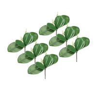 PATIKIL 6 Paquete Falsa Orquídea Hojas 4.4 Pulgada Pequeño para Casa Verde