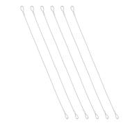 PATIKIL 6 Pcs Cable De Seguridad De 15.7", Diámetro Del Núcleo De 3/64" (1mm) Cable Trenzado De Acero Inoxidable Con Dobles Lazos Para Equipaje Iluminación Escénica Jardín, Plateado