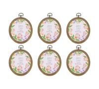 PATIKIL 6 Piezas Aros De Bordado Ovalados Imitación Madera 3.9"x3.1" Para Arte Manual Costura Decoración