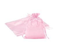 PATIKIL 6 X 8 Inch Bolsas De Raso Con Cordón, 3 Pcs Bolsas De Regalo De Seda Con Cordón Para Joyas Dulces Boda Navidad Fiesta Graduación Cumpleaños Pascua, Rosa
