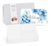 PATIKIL 60 Hojas De Postales Acuarelas, Papel 100% Algodón 4x6 Pulgadas En Blanco Con Bordes Redondeados Para Arte Tipo Cold Pressed Para expedición Postal, 140lb/300 GSM (Caja Blanca)