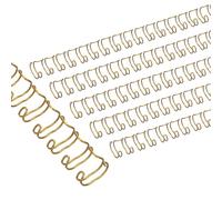 PATIKIL 6mm Bobinas de Encuadernación en Espiral 32 Agujeros Doble Bucle de Plástico para 20 Hojas Canutillos Anillo de Hoja Suelta 3:1 Paso para Encuadernar Archivo, Dorado, 100pcs