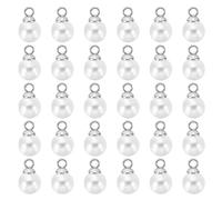 PATIKIL 6mm Perla Encanto 100 Piezas de Cuentas de Perlas Falsas Colgante de Perlas Hermoso Diy para Hacer Joyas Pulseras Pendientes Collares Artesanía de Bodas Blanco Plateado