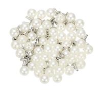 PATIKIL 6mm Perlas para Ropa, 50 Sets de Puntas de Perlas para Ropa, Imitación de Perlas, Puntas de Cuero, Remaches de Botones Redondos de Plástico ABS para la Confección, Blanco