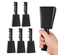 PATIKIL 6pcs 8 Pulgadas Campanas Vaca Partidos Fútbol Campanas Vaca Negro