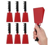 PATIKIL 6Pcs 9" Cencerros Partidos Fútbol Cencerros Rojo