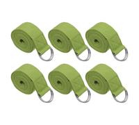PATIKIL 6Pcs Cinta De Yoga Para Estiramiento 6 Pies Ajustable Verde Oscuro