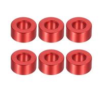 PATIKIL 6pcs M5 Separadores de Aluminio, Espaciadores Metálicos Redondos Espaciador de Metal de Aleación de Aluminio para M5 Tornillo Pernos, 5x5.2x10mm (L*ID*OD), Rojo