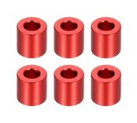 PATIKIL 6pcs M5 Separadores de Aluminio, Espaciadores Metálicos Redondos Espaciador de Metal de Aleación de Aluminio para M5 Tornillo Pernos, 10x5.2x10mm (L*ID*OD), Rojo