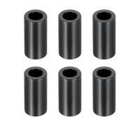 PATIKIL 6pcs M6 Separadores de Aluminio, Espaciadores Metálicos Redondos Espaciador de Metal de Aleación de Aluminio para M6 Tornillo Pernos, 20x6.2x10mm (L*ID*OD), Negro