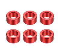 PATIKIL 6pcs M6 Separadores de Aluminio, Espaciadores Metálicos Redondos Espaciador de Metal de Aleación de Aluminio para M6 Tornillo Pernos, 5x6.2x10mm (L*ID*OD), Rojo