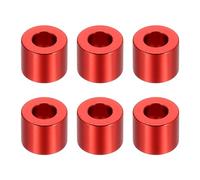 PATIKIL 6pcs M6 Separadores de Aluminio, Espaciadores Metálicos Redondos Espaciador de Metal de Aleación de Aluminio para M6 Tornillo Pernos, 10x6.2x12mm (L*ID*OD), Rojo