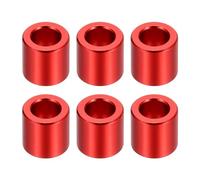 PATIKIL 6pcs M6 Separadores de Aluminio, Espaciadores Metálicos Redondos Espaciador de Metal de Aleación de Aluminio para M6 Tornillo Pernos, 10x6.2x10mm (L*ID*OD), Rojo