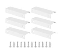PATIKIL 6Pcs Tiradores de Borde de Dedo, 80mm Tiradores de Borde para Gabinetes, Armario, Cajones, Manijas de Aleación de Aluminio con Tornillos, Blanco