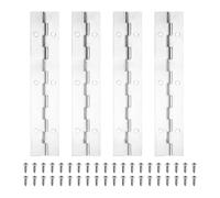 PATIKIL 6x1.2 Inch Bisagra De Piano, 4 Pcs 304 Acero Inoxidable Bisagra Continua Con Agujeros Para Puerta De Piano Caja De Almacenamiento De Madera Gabinete Barco, Plateado