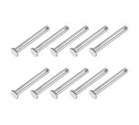 PATIKIL 6x45 mm Pasadores de Horquilla de un Solo Orificio, 10 Piezas de Pasadores de Cabeza Plana de Acero Inoxidable 304 para Sistemas de Bloqueo de Pasador de Enganche, Plateado