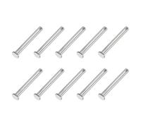 PATIKIL 6x50 mm Pasadores de Horquilla de un Solo Orificio, 10 Piezas de Pasadores de Cabeza Plana de Acero Inoxidable 304 para Sistemas de Bloqueo de Pasador de Enganche, Plateado