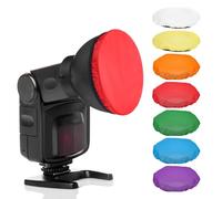 PATIKIL 7.1" X 7.1" Difusor De Flash Mini Suave, 7 Piezas Cubierta Elástica Universal De Difusor De Flash para Linterna DSLR, Verde, Blanco, Azul, Rojo, Amarillo, Naranja, Morado