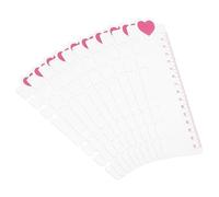 PATIKIL 7.1"x2" Marcador Regla 10 Paquete Complemento Regla Página Libro Marca Herramientas de Medición para A6 Carpeta de 6 Orificios Cuaderno, Rosa Forma de Corazón