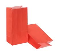PATIKIL 7.1x2.4x3.5 Pulgadas Bolsas De Papel Para Fiestas, 50 Pcs Bolsas De Papel Kraft Para Almuerzo O Golosinas, Suministros Para Fiestas De Bodas Cumpleaños Halloween Graduación, Rojo