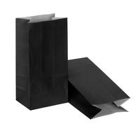 PATIKIL 7.1x2.4x3.5 Pulgadas Bolsas De Papel Para Fiestas, 50 Pcs Bolsas De Papel Kraft Para Almuerzo O Golosinas, Suministros Para Fiestas De Bodas Cumpleaños Halloween Graduación, Negro