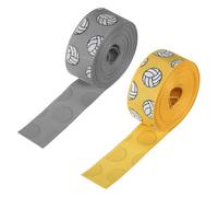 PATIKIL 7/8"x5 Yardas Voleibol Grosgrain Artesanal Cinta, 2 Rollo Poliéster Arpillera Cinta para Navidad Tiaras Regalo Envoltura Casa Decoración, Gris Amarillo