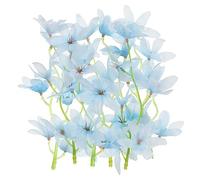 PATIKIL 7 Pulgadas Orquídea Artificial Flores, 12 Uds Flotante bujías Simulación Flores Cilindro Jarrón Rellenos para Decoración Hogar Boda, Azul