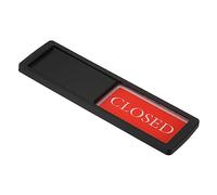 PATIKIL 7"x2" Abrir Cerrar Letrero, Magnético Autoadhesivo Reverso Señal Deslizante Puerta Letrero para Oficina Tienda Privado Estudio, Negro