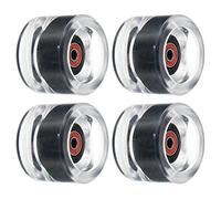 PATIKIL 70mm 78A Tabla Larga Ruedas con Rojo ABEC-9 Rodamientos, 4 Paquete Suave Crucero Ruedas Calle Ruedas para Monopatines Monopatín Rueda PU, Claro Negro