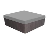 PATIKIL 78.7x78.7x11.8 Cuadrado Bañera Cubierta 210D Oxford Impermeable Polvo Prueba Cubierta para SPA Protector Patio Muebles Fundas para Tina Gris