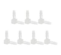 PATIKIL 7pcs Codo de 90 Grados Espiga para Manguera, L Conectores de Bomba de Aire de 2 Vías de Plástico Accesorios de Empalme Igual Adaptador de Púas para Acuario Gas Líquido, 3mm(1/8")