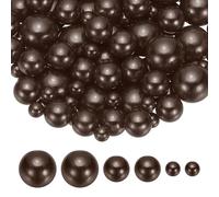 PATIKIL 8/14/20 mm Perlas Falsas, 150 Pcs Perlas Sin Agujeros para Decoración De Centro De Mesa, Relleno De Floreros para Bodas Fiestas Hogar Decoración De Mesa, Café