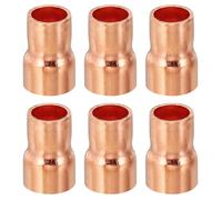PATIKIL 8 a 10mm ID Reductor de Cobre, 6pcs Tubo Reducción de Cobre Accesorios de Acoplamiento de Cobre Puro 99.9% con Conexión por Sudor para Tubería Conexiones, 17.5x1mm (L*Grosor)