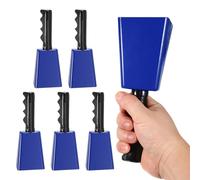 PATIKIL 8" Campanas Vaca Partidos Fútbol, 6pcs Campanas Vaca Eventos Deportivos Por Mayor Hacedores Ruido Fuerte Campana Vaca Metal Con Asa Para Competencias Animación Maratón DIY, Azul