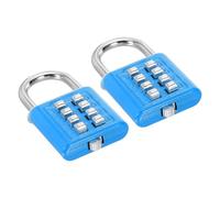 PATIKIL 8 Dígitos Candado de Combinación 2 Piezas Mecanismo de Bloqueo de 4 Posiciones Candado Digital de Seguridad con Botón de Presión para Gimnasio Taquilla Deportiva Azul