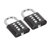 PATIKIL 8 Dígitos Candado de Combinación 2 Piezas Mecanismo de Bloqueo de 4 Posiciones Candado Digital de Seguridad con Botón de Presión para Gimnasio Taquilla Deportiva Negro