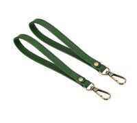 PATIKIL 8 Pulgadas Pulsera Correa, 2 Paquete PU Cuero Pulsera Llavero Muñequera Correa Reemplazo con Metal Llave Anillo Cerradura para Cartera Monedero Llave, Oscuro Verde