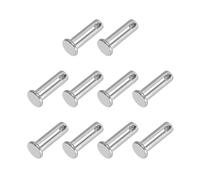PATIKIL 8 x 25 mm Pasadores de Horquilla de un Solo Orificio, 10 Piezas de Pasador de Cabeza Plana de Acero Inoxidable 304 para Sistemas de Bloqueo de Pasador de Enganche, Plata