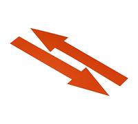PATIKIL 8"x2" Flecha Pegatina, 15 Paquete PVC Removible Auto Adhesivo Impermeable Grande Flecha Señal Piso Calcomanía Pared Marca para Carretera Instrucciones, Naranja